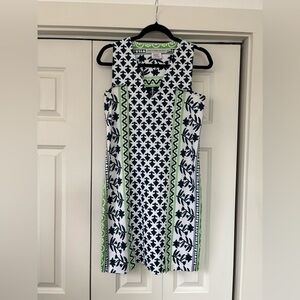 Gretchen Scott Designs Navy, Lime & White Sleeveless Midi Dress Size XS